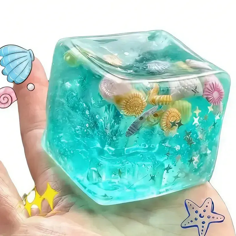 Box with a set of 8 anti-stress toys with malt sugar flavor.