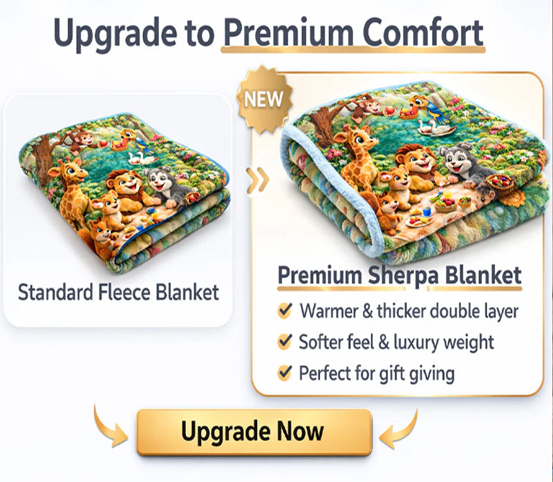 🦁 Upgrade your 3D Little Friends Adventures blanket to a premium Sherpa blanket ✨