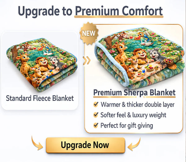 🦁 Upgrade your 3D Little Friends Adventures blanket to a premium Sherpa blanket ✨