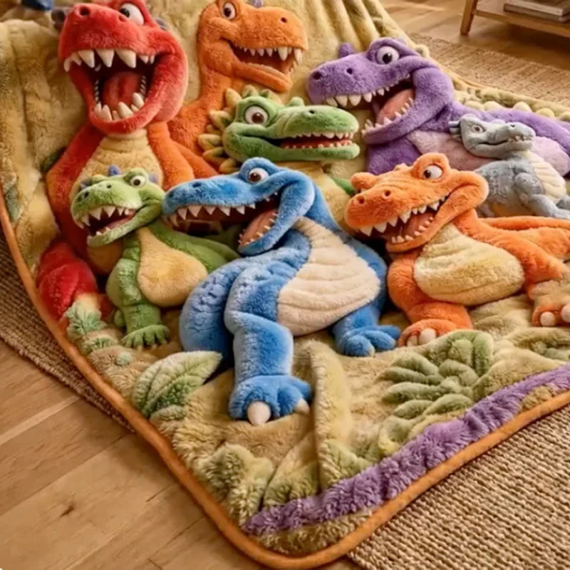 🎁3D Dinosaur Flannel Blanket,🦖