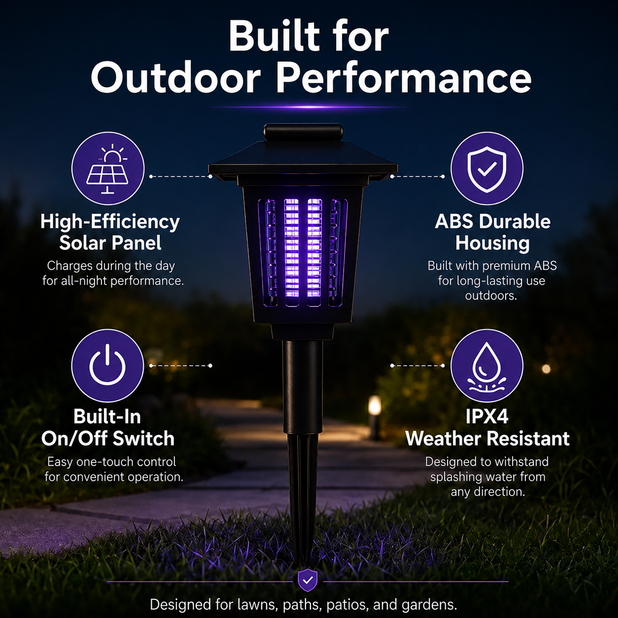 Solar Mosquito Killer Lamp | 3-in-1 Outdoor Light & Bug Zapper
